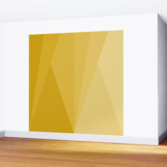 Geometric Triangles VIII Golden Yellow Wall Mural Gallery Image 2