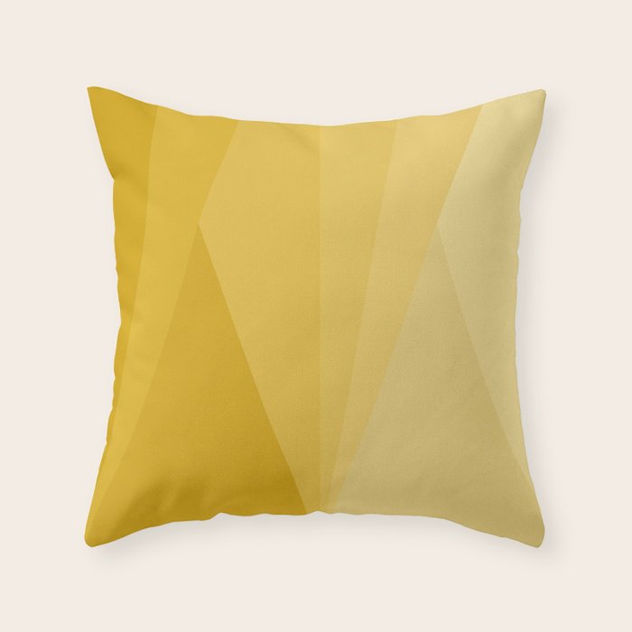 Geometric Triangles VIII Golden Yellow Throw Pillow Gallery Image 6