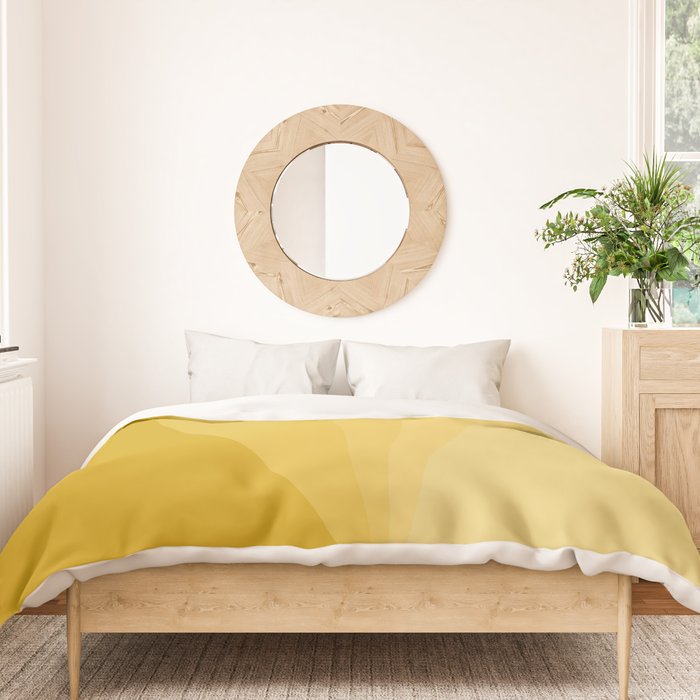 Geometric Triangles VIII Golden Yellow Duvet Cover Gallery Image 3