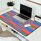 Mixed Stripes Pattern II Primary Rainbow Desk Mat Gallery Image 2