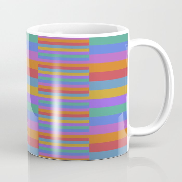 Mixed Stripes Pattern II Primary Rainbow Coffee Mug Gallery Image 1