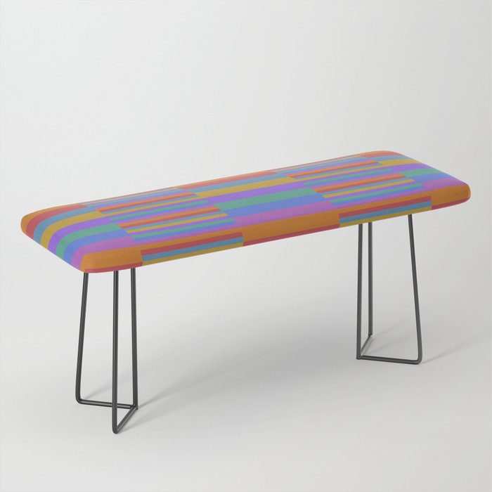 Mixed Stripes Pattern II Primary Rainbow Bench Gallery Image 1