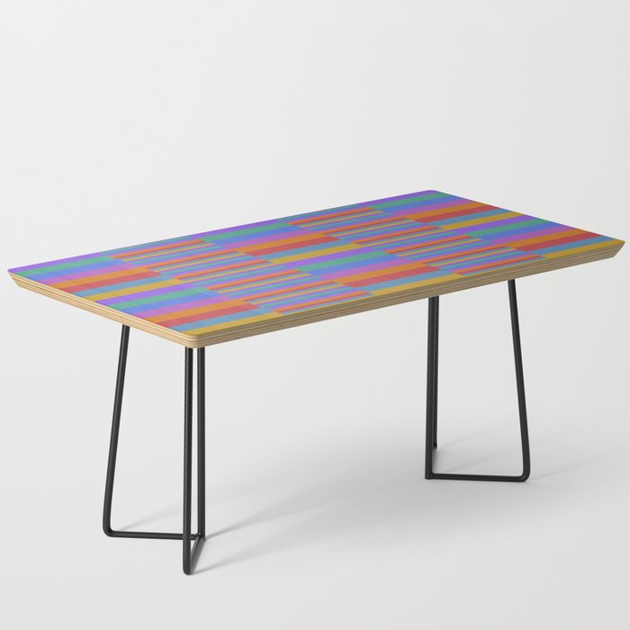 Mixed Stripes Pattern II Primary Rainbow Coffee Table Gallery Image 1