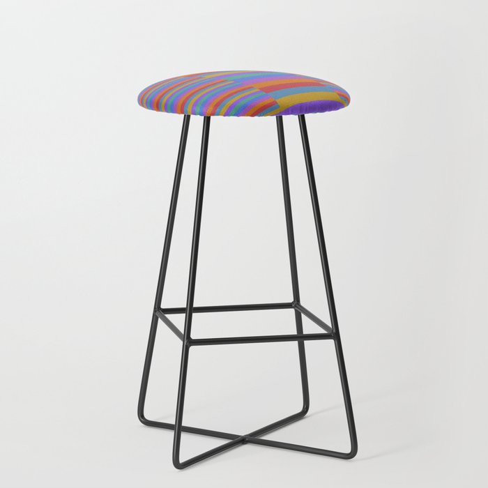 Mixed Stripes Pattern II Primary Rainbow Stool Gallery Image 1