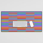 Mixed Stripes Pattern II Primary Rainbow Desk Mat Gallery Image 1