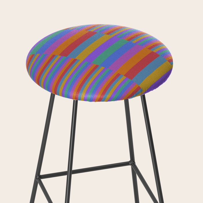 Mixed Stripes Pattern II Primary Rainbow Stool Gallery Image 2