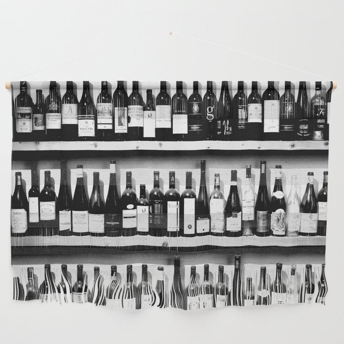 Wine Bottles in Black And White #decor #society6 #buyart Wall Hanging Gallery Image 1