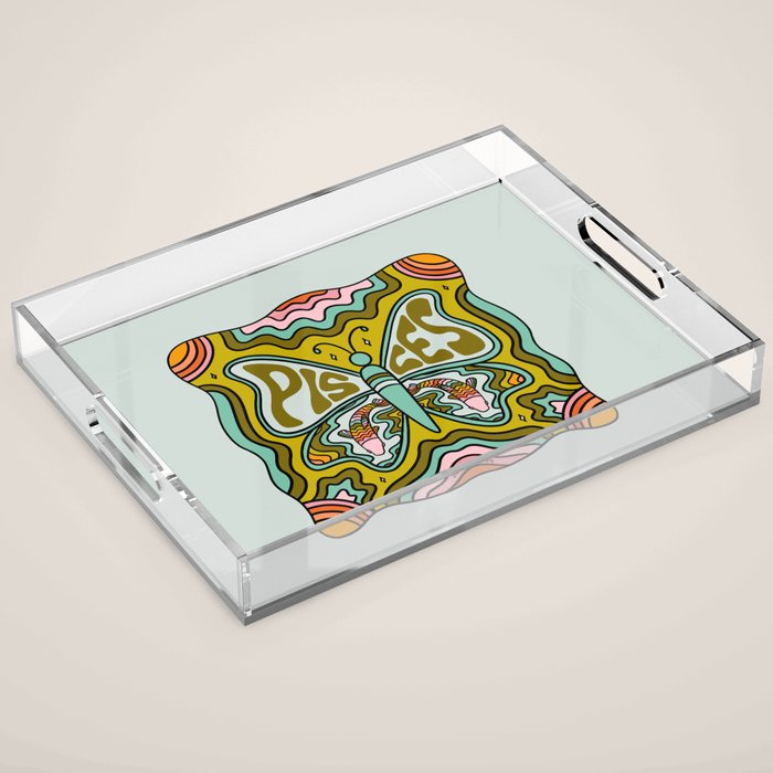 Pisces Butterfly Acrylic Tray Gallery Image 1
