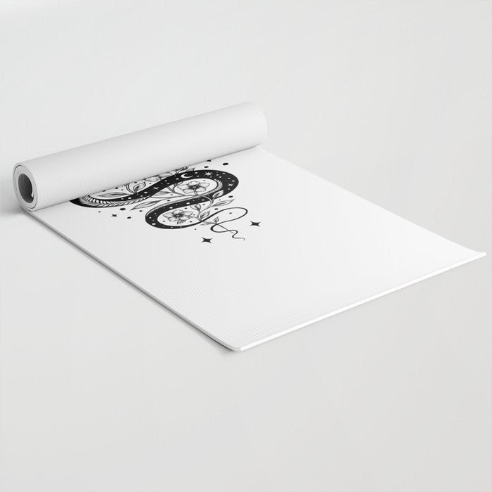 Serpent Spell -Black and White Yoga Mat Gallery Image 2