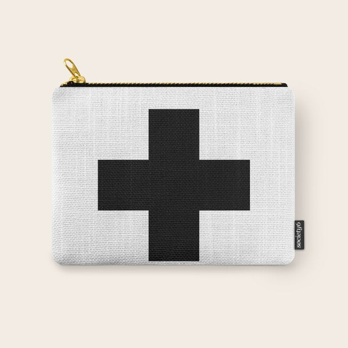 Black Swiss Cross  Carry All Pouch Gallery Image 1