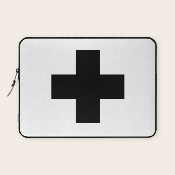 Black Swiss Cross  Laptop Sleeve Gallery Image 1