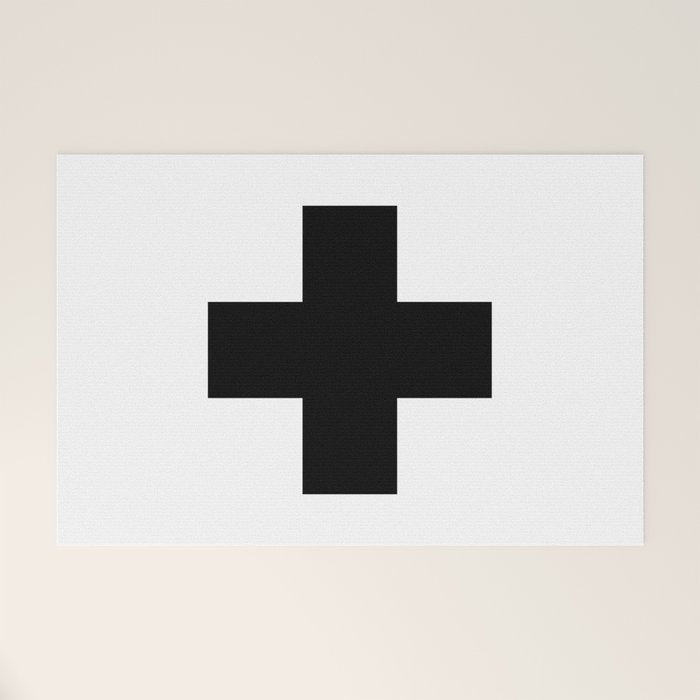 Black Swiss Cross  Welcome Mat Gallery Image 1