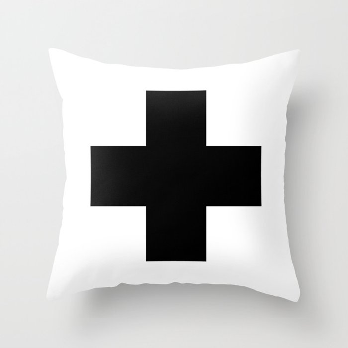 Black Swiss Cross  Throw Pillow Gallery Image 6