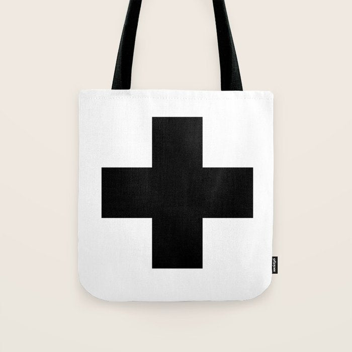 Black Swiss Cross  Tote Bag Gallery Image 1