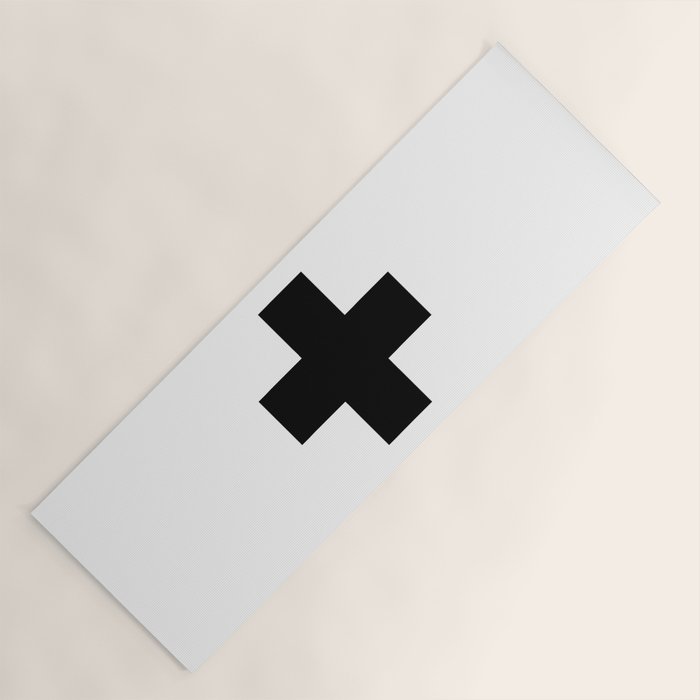 Black Swiss Cross  Yoga Mat Gallery Image 1