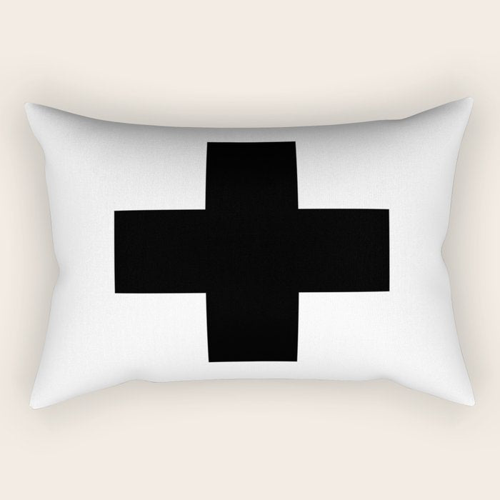 Black Swiss Cross  Rectangular Pillow Gallery Image 2