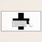 Black Swiss Cross  Desk Mat Gallery Image 1