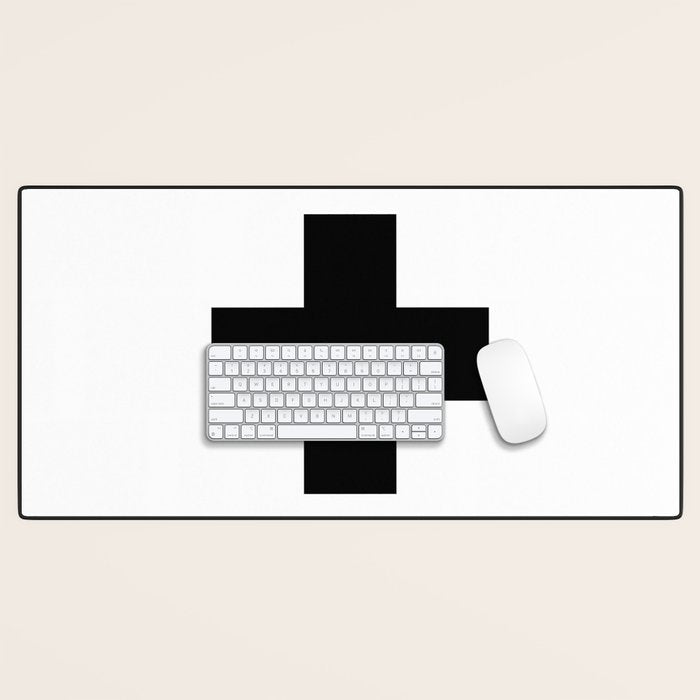 Black Swiss Cross  Desk Mat Gallery Image 1