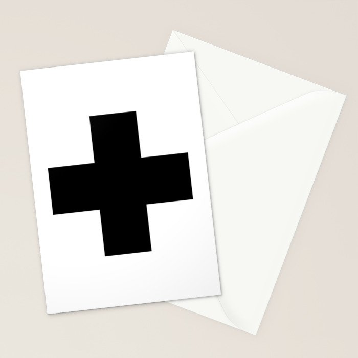 Black Swiss Cross  Stationery Card Gallery Image 2