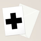 Black Swiss Cross  Stationery Card Gallery Image 2