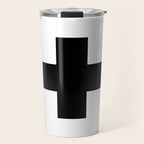 Black Swiss Cross  Travel Mug Gallery Image 1