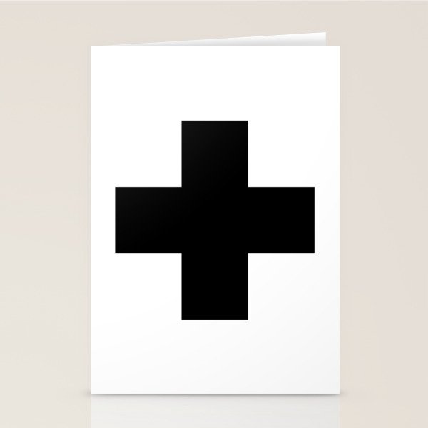 Black Swiss Cross  Stationery Card Gallery Image 2