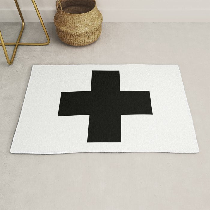 Black Swiss Cross  Rug Gallery Image 1