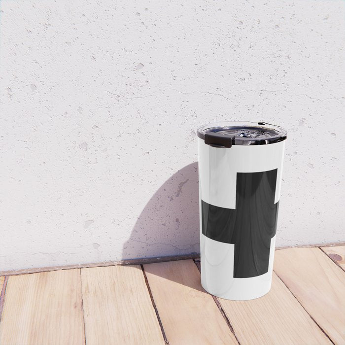Black Swiss Cross  Travel Mug Gallery Image 4