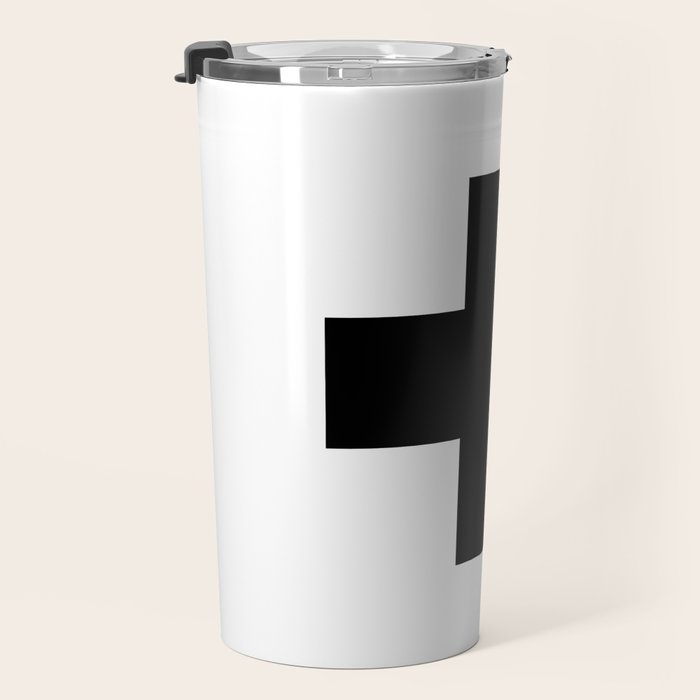 Black Swiss Cross  Travel Mug Gallery Image 3