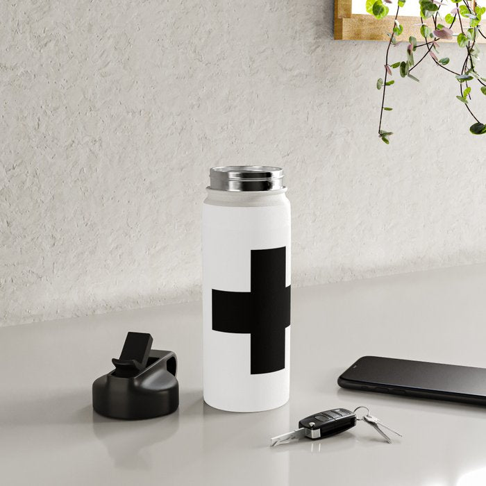 Black Swiss Cross  Water Bottle Gallery Image 4