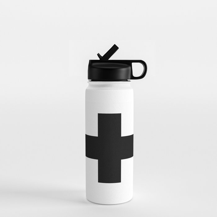 Black Swiss Cross  Water Bottle Gallery Image 1