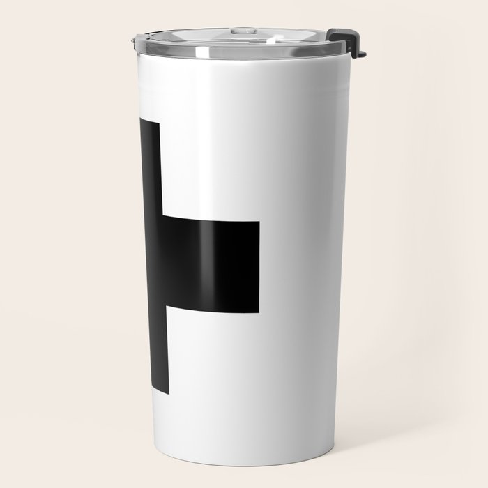 Black Swiss Cross  Travel Mug Gallery Image 2