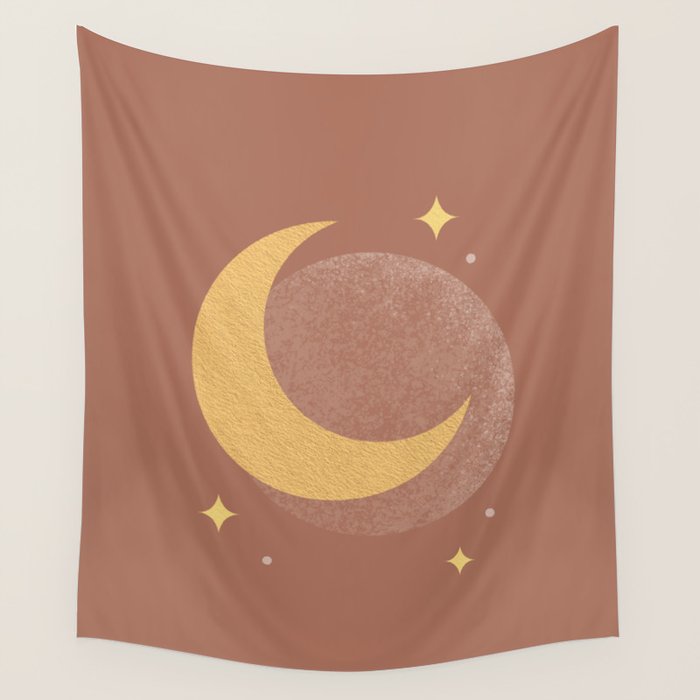 Moon Sparkle Gold - Celestial Wall Tapestry Gallery Image 4