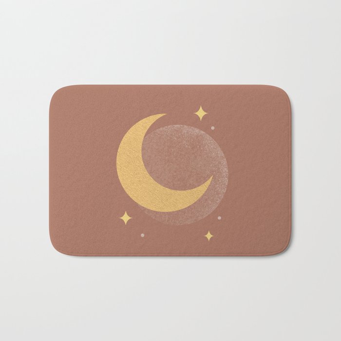 Moon Sparkle Gold - Celestial Bath Mat Gallery Image 1