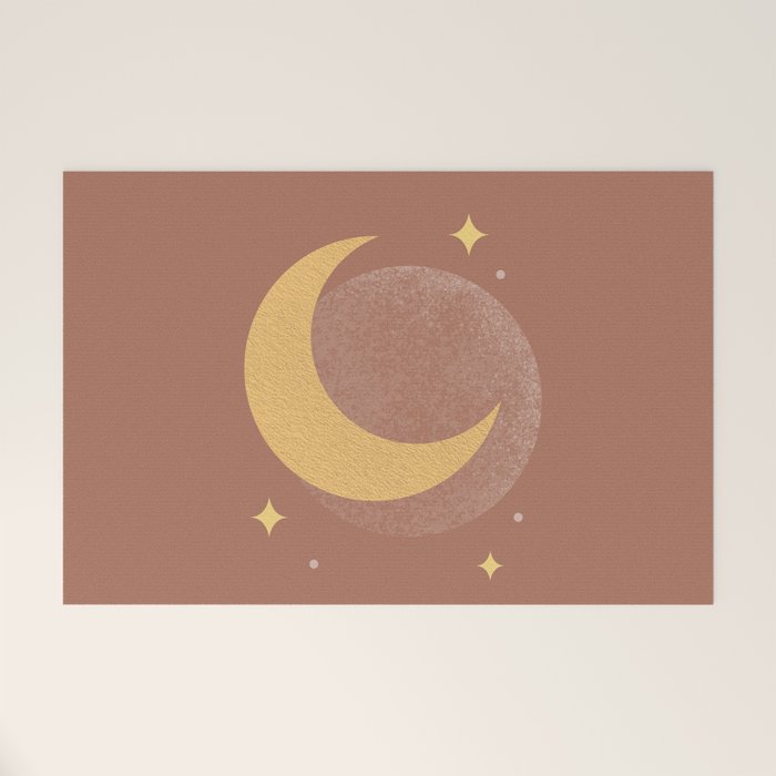 Moon Sparkle Gold - Celestial Welcome Mat Gallery Image 1