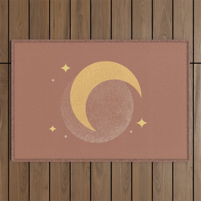 Moon Sparkle Gold - Celestial Outdoor Rug Gallery Image 1