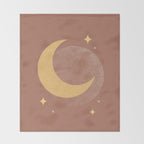 Moon Sparkle Gold - Celestial Throw Blanket Gallery Image 2