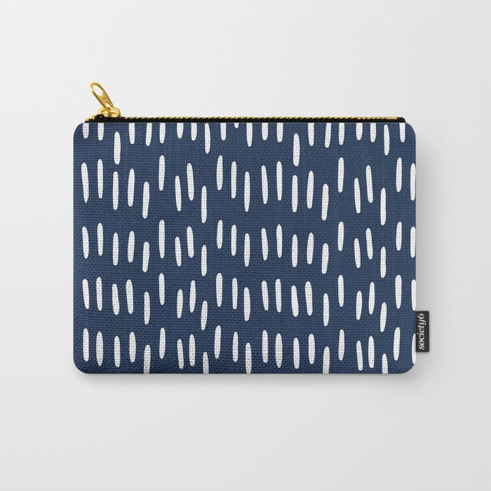 Boho Raindrops in Navy Blue Carry All Pouch Gallery Image 1