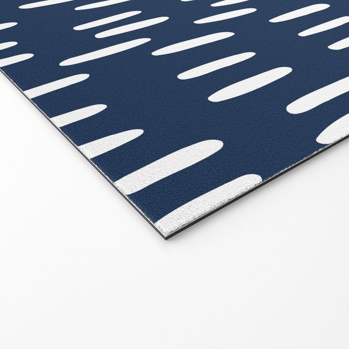 Boho Raindrops in Navy Blue Welcome Mat Gallery Image 2