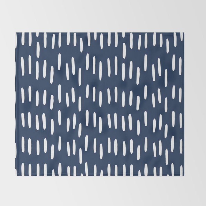 Boho Raindrops in Navy Blue Throw Blanket Gallery Image 2