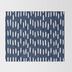 Boho Raindrops in Navy Blue Throw Blanket Gallery Image 2