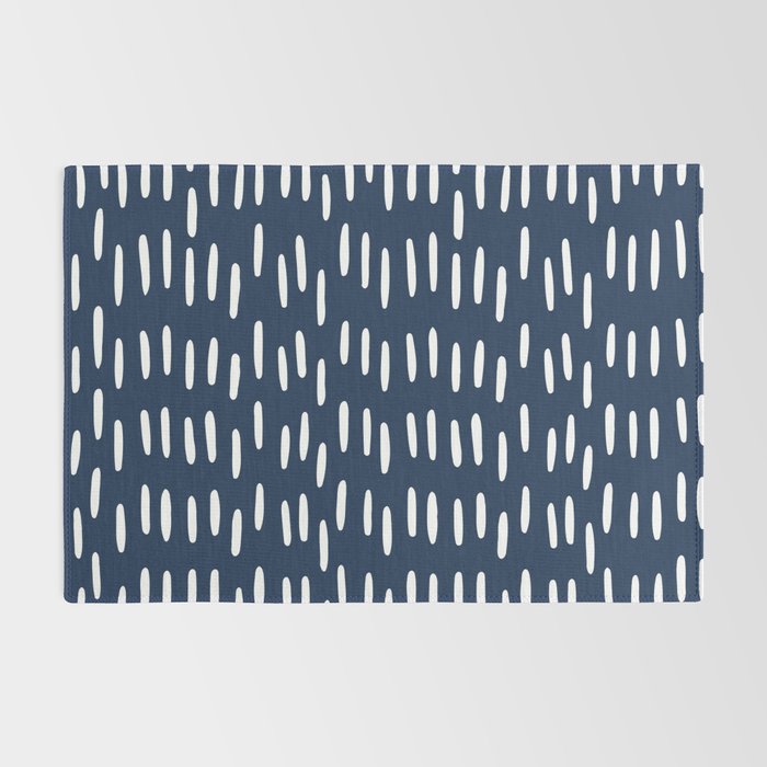 Boho Raindrops in Navy Blue Rug Gallery Image 2