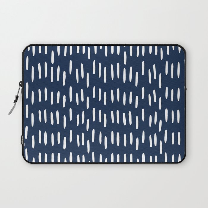 Boho Raindrops in Navy Blue Laptop Sleeve Gallery Image 1