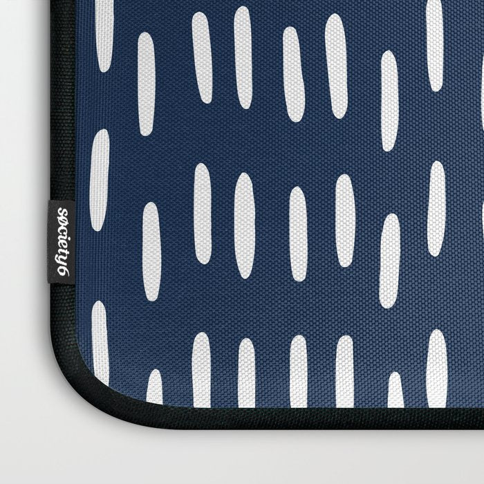 Boho Raindrops in Navy Blue Laptop Sleeve Gallery Image 3