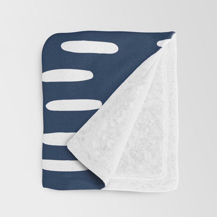 Boho Raindrops in Navy Blue Throw Blanket Gallery Image 3