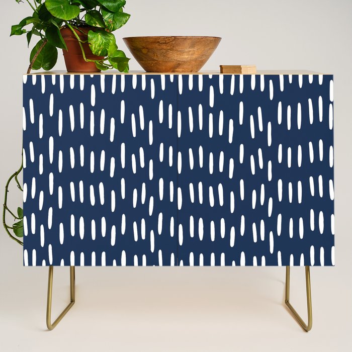 Boho Raindrops in Navy Blue Credenza Gallery Image 1