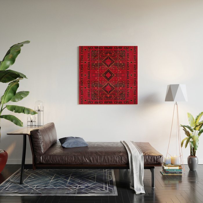Scarlet Elegance: Oriental Moroccan & Ottoman Artistry Wood Wall Art Gallery Image 2