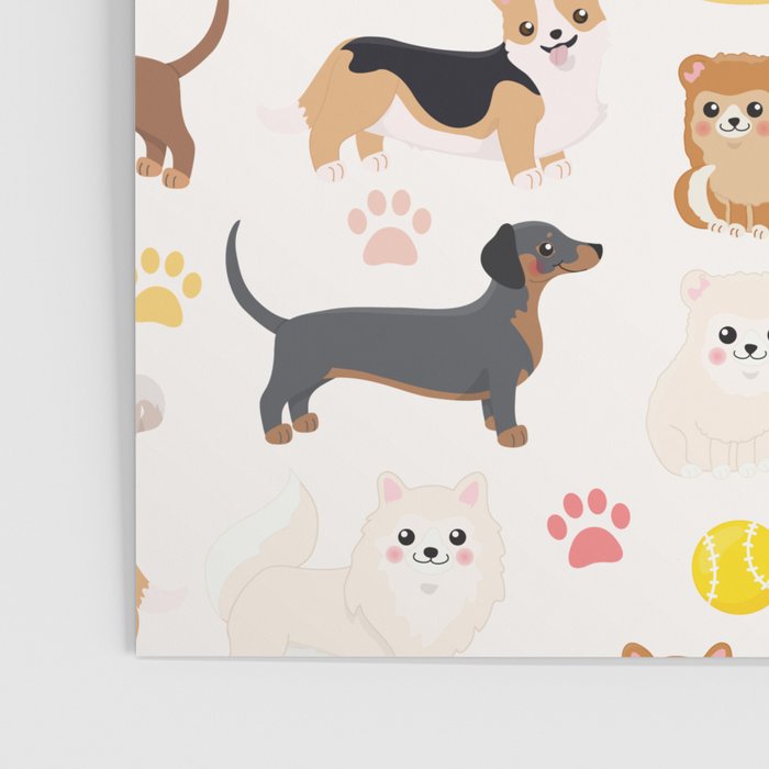 Cute Dog Pattern Poster Gallery Image 3