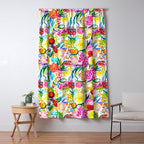 Neon Summer Floral (Smaller Print size) Window Curtain Gallery Image 5