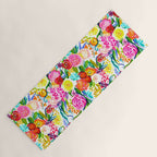 Neon Summer Floral (Smaller Print size) Yoga Mat Gallery Image 1
